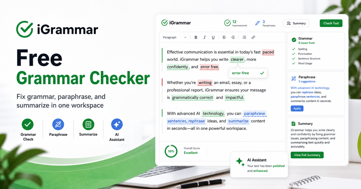 Free AI Sentence Checker: Fix Grammar & Clarity | iGrammar